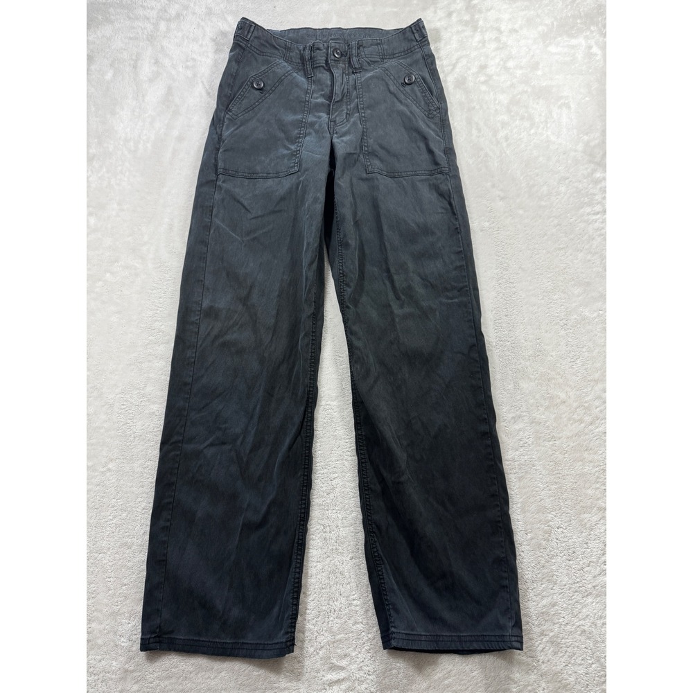 American Eagle Womens Wide Leg Stretch Gray Corduroy Pants 00 Meas: 26x29